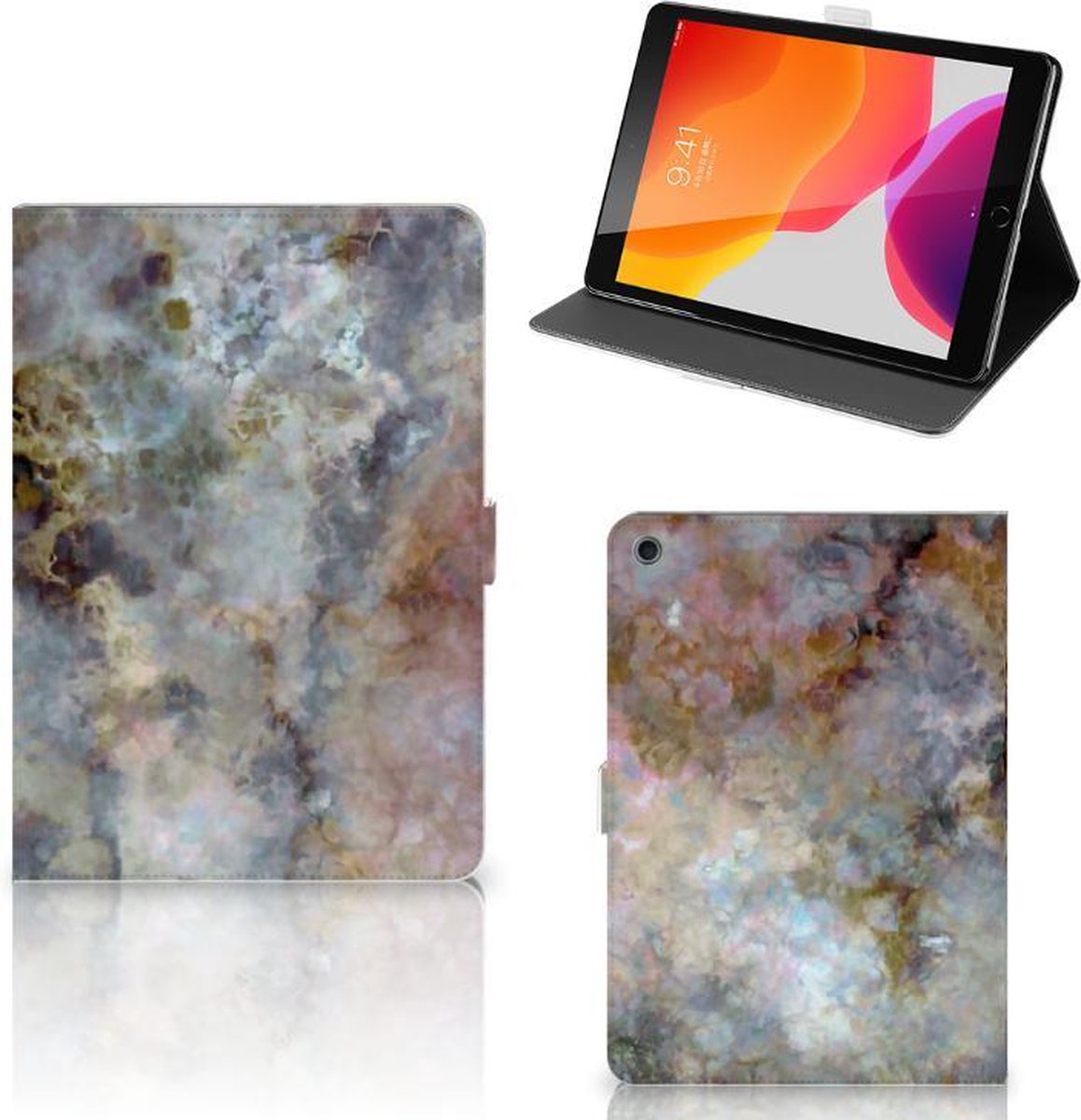 iPad 10.2 2019 | iPad 10.2 2020 | 10.2 2021 Leuk Tablet hoesje Marmer Grijs