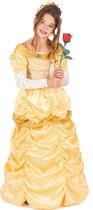 LUCIDA - Geel satijnachtig prinses kostuum voor meisjes - M 122/128 (7-9 jaar)