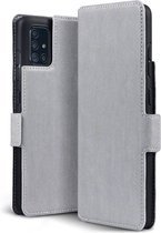 CaseBoutique Bookcase hoesje geschikt voor Samsung Galaxy A51 - Effen Grijs - Kunstleer