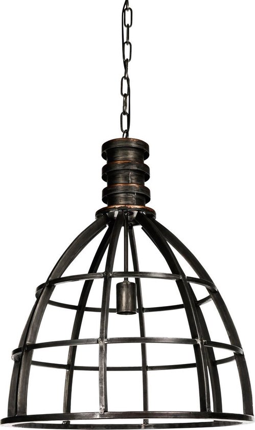 PTMD Denver Grey Iron Open Hanging Lamp | bol.com