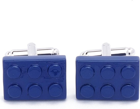 Boutons de manchette - Lego Block Rectangular Blauw