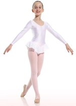 Danceries - Balletpakje -  Sarasson - LS - enkel rokje - Wit - Elasthan - Maat 98-104