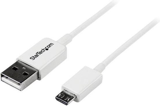 vloeistof handtekening diepvries 2m White Micro USB Cable - A to Micro B | bol.com