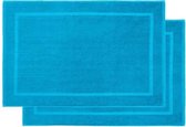 Lumaland - Badmat - Set van 2 badmatten - 100% katoen - 800g/m² 50 x 80 cm - Turquoise