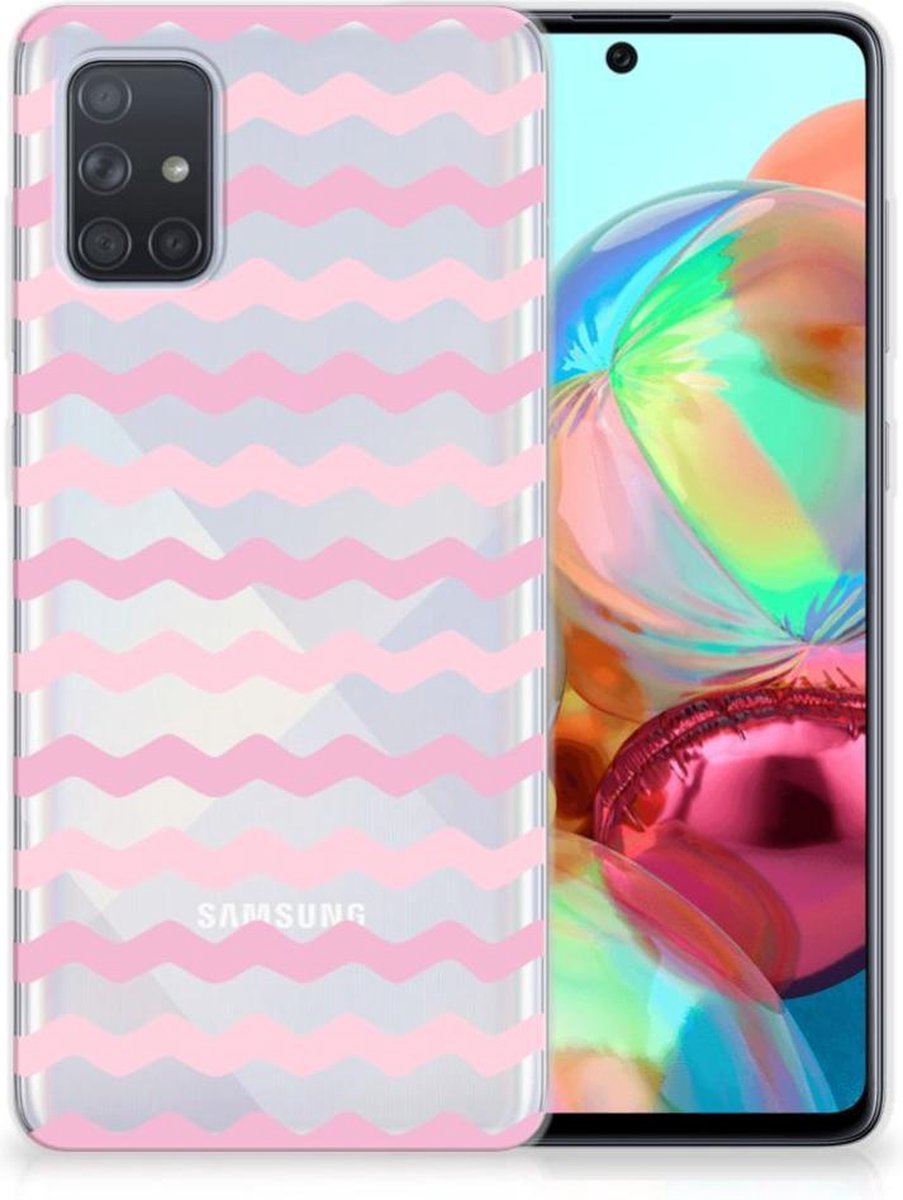 Samsung Galaxy A71 TPU bumper Waves Roze
