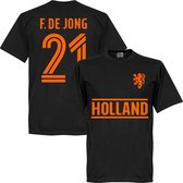 Nederlands Elftal F. De Jong Team T-Shirt - Zwart - XS