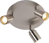 QAZQA ducha - Moderne Plafondlamp voor badkamer - 3 lichts - Ø 250 mm - Staal -