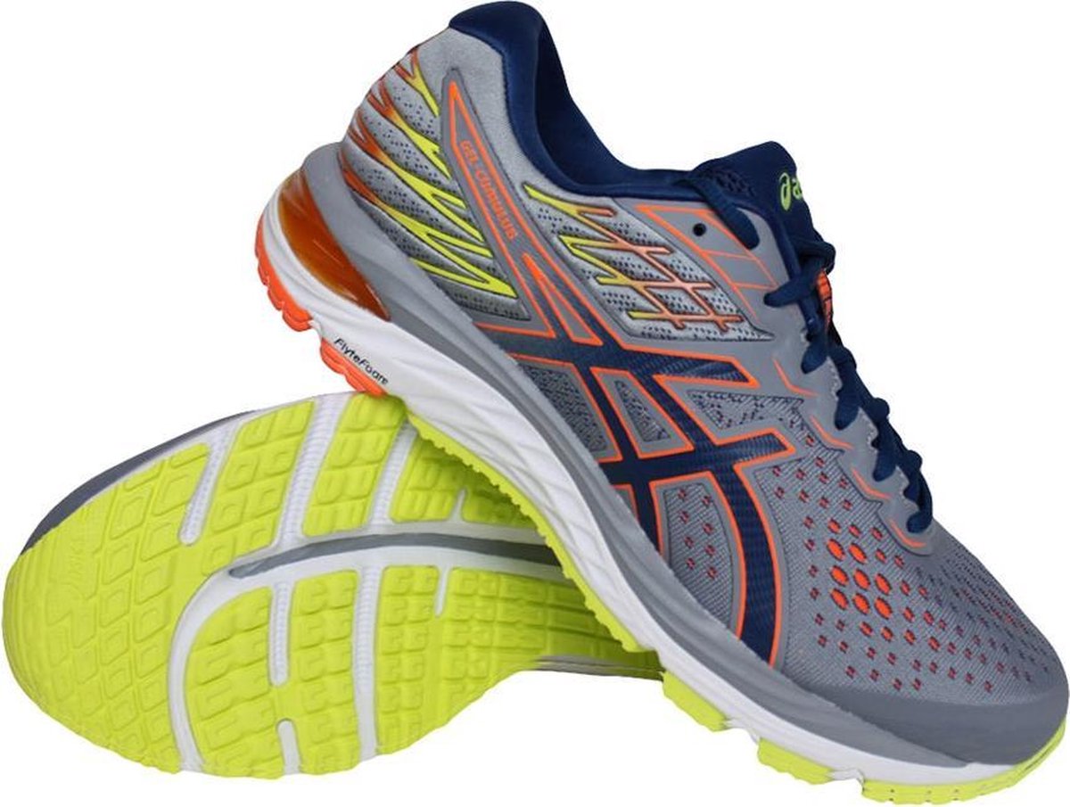Asics Gel-Cumulus 21 Sportschoenen - Maat 43.5 - Mannen - grijs/ oranje/  navy | bol.com
