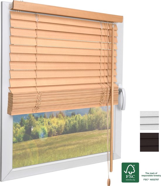 Stores en bois Sol Royal FSC Stores en rouleau SolDecor JH3 en eikenhout 100x160 cm - Production respectueuse de l'environnement