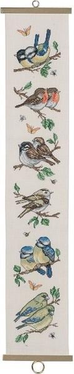 Borduurpakket Birds Garden schellenkoord - Permin