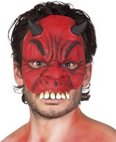 Halfmasker Duivel Latex Rood/zwart One-size