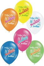 Helium-ballonnen HAPPY BIRTHDAY bonte kleuren heliumkwaliteit 30cm