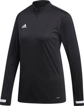 adidas - T19 1/4 Long Sleeve Women - Zip Top - S - Zwart