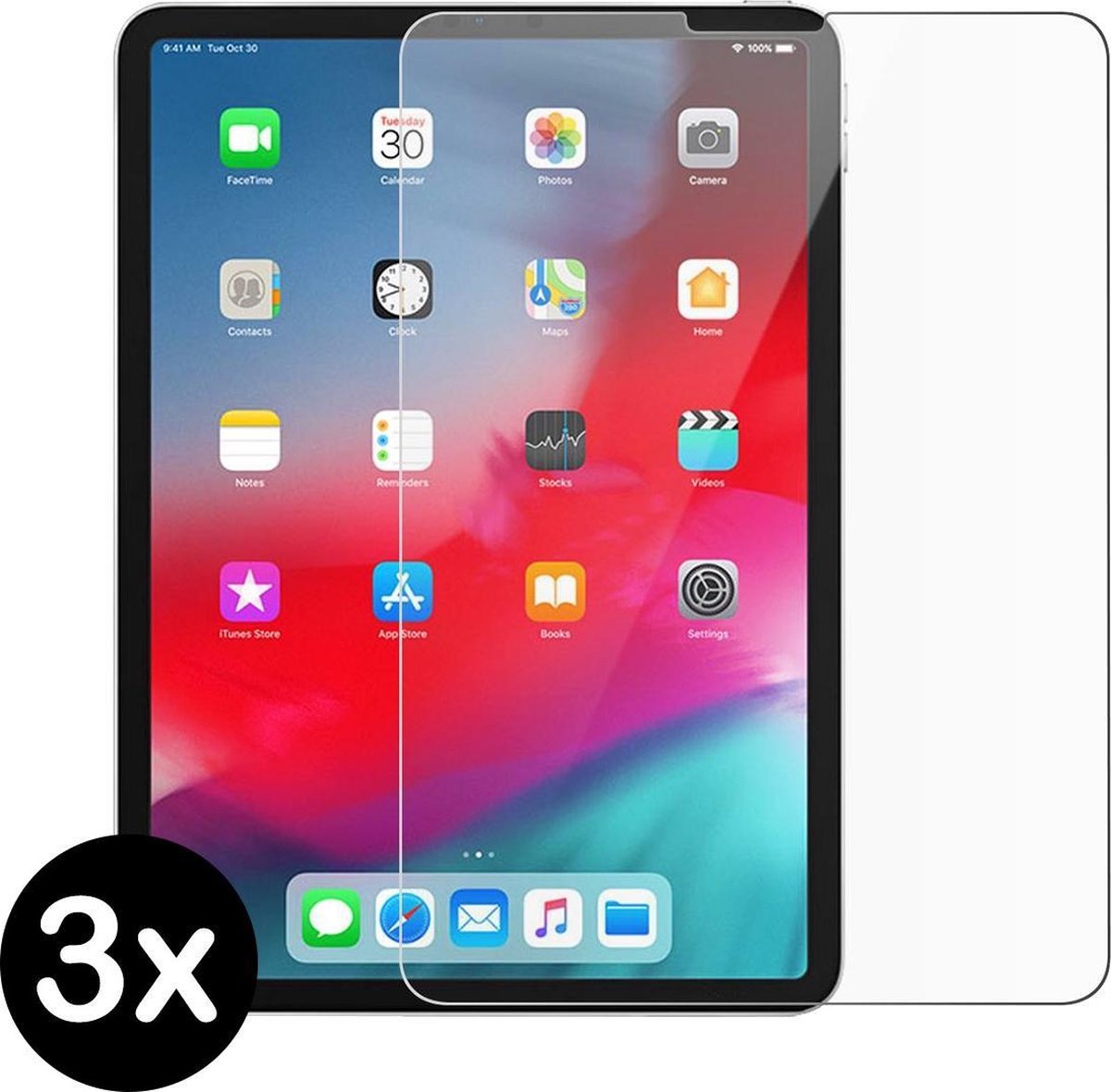 Screenprotector - 3 Stuks - Geschikt voor Apple iPad Pro (2018) - 12.9 inch - Extra Sterk - Beschermglas - Gehard Glas - Tempered Glass - Screen Protector