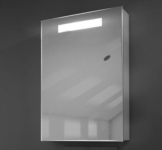Doen Nachtvlek strottenhoofd Aluminium badkamer spiegelkast met LED verlichting, sensor en  scheerstopcontact 50×70 cm | bol.com