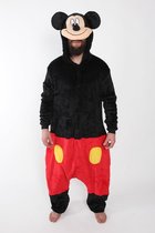 KIMU Onesie Mickey Mouse pak kostuum muis - maat XL-XXL - muizenpak jumpsuit huispak