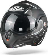 ROOF Desmo Storm Matt Black Titan White  Systeemhelm - Motorhelm - Maat L