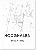 Poster/plattegrond HOOGHALEN - 30x40cm