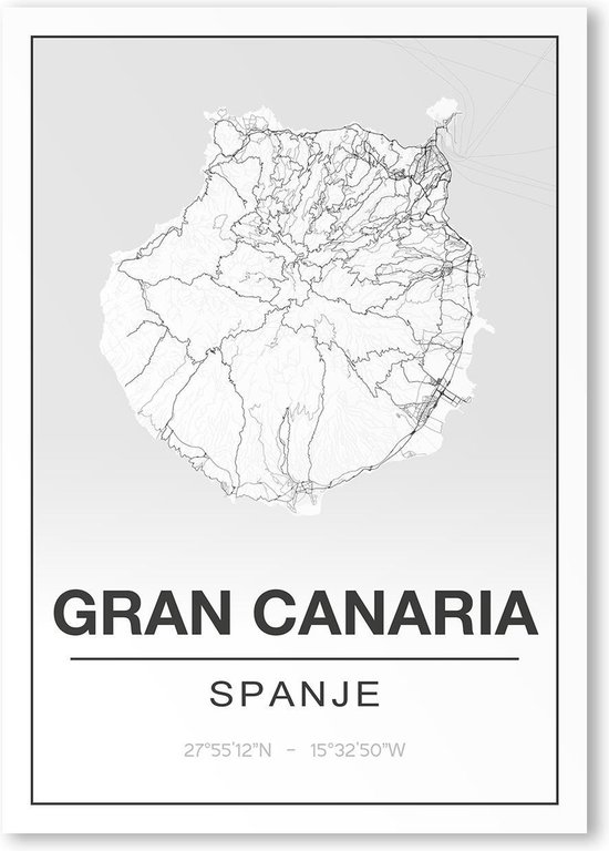 Poster/plattegrond GRANCANARIA - 30x40cm