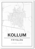 Poster/plattegrond KOLLUM - 30x40cm