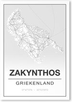 Poster/plattegrond ZAKYNTHOS - A4