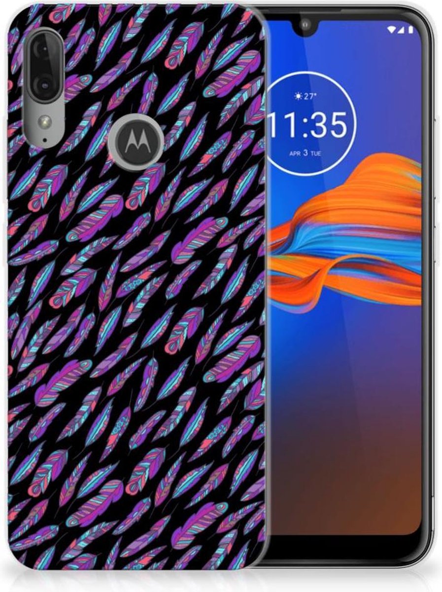 Motorola Moto E6 Plus TPU bumper Feathers Color
