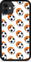 iPhone 11 Hardcase hoesje Soccer Ball Orange Shadow - Designed by Cazy