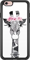 iPhone 6/6s hoesje glass - Giraffe | Apple iPhone 6/6s case | Hardcase backcover zwart