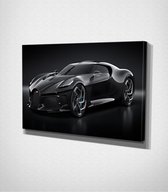 Bugatti La Voiture Noire Canvas - 60 x 40 cm - Auto - Schilderij - Canvas - Slaapkamer - Wanddecoratie  - Slaapkamer - Foto op canvas