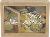 Moederdag - Spaarpot Hout 'his And Hers' 15x20x5cm