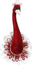 Kerstdecoraties - Muurhanger zwaan d.rood - l28xb17xh57cm