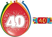 Ballonnen 40 jaar van 30 cm 16 stuks + gratis sticker