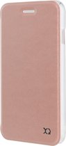 Xqisit Flap Cover Adour iPhone 6 6s 7 8 SE 2020 SE 2022 hoesje met flap - Transparant Rosé Goud