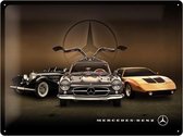 Wandbord - Mercedes benz classic trio cars -30x40-