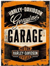 Harley Davidson Garage.  Koelkastmagneet 8 cm x 6 cm.