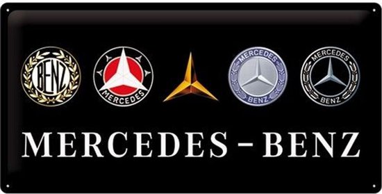 Plaque en métal Logos Mercedes Benz 25 x 50 cm