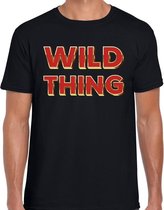 Wild Thing fun tekst t-shirt  zwart  met  3D effect voor heren S