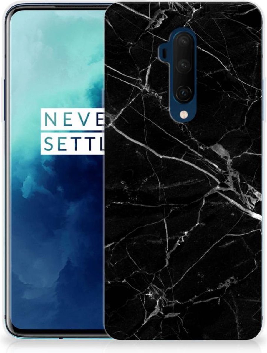 OnePlus 7T Pro TPU Siliconen Hoesje Marmer Zwart - Origineel Cadeau Vader