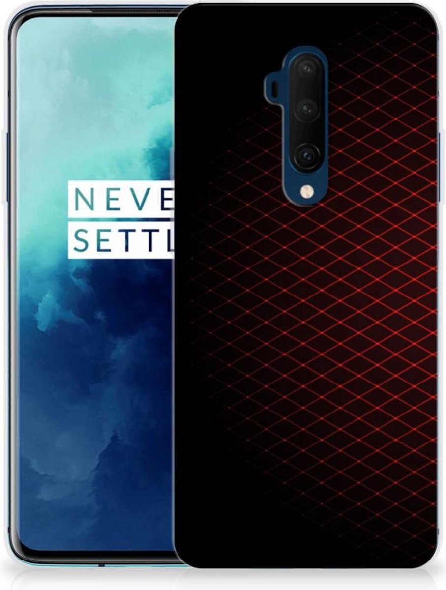 OnePlus 7T Pro TPU bumper Geruit Rood
