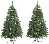 2x Kunst spar kerstbomen 60 cm - Kerst kunstboompjes - Kerstdecoratie