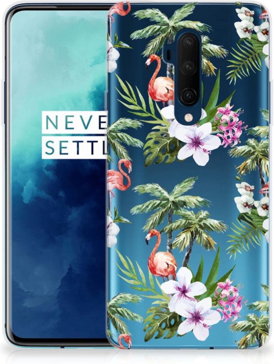 OnePlus 7T Pro TPU Hoesje Flamingo Palms