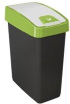 Afvalbak Met Flip Deksel 47x39x24 - 25 L Magne Zwart/groen Keeeper 10604
