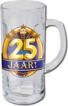 Verjaardag - Bierpul -25 Jaar - Gevuld met gemengde drop - In cadeauverpakking  met gekleurd lint
