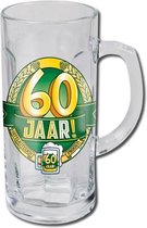 Verjaardag - Bierpul - 60 Jaar - Gevuld met gemengde drop - In cadeauverpakking  met gekleurd lint