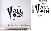 Sticker Decoratie Poker Decal Pro Kaarten Spade Club Hart Diamant Muursticker Pak Spelen Spelkamer Nacht Kelder Casino Dealer Deal Bet King - Poker4 / Small