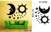 3D Sticker Decoratie Populaire Crescent Sun and Moon Ethnic Sunshine Muurtattoo Art Decor Sticker Vinyl Bohemian Muurtattoo Verwijderbare Muurschildering - Sun10 / Large