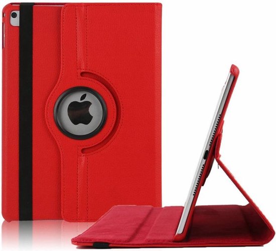 Hoes geschikt voor iPad 5e / 6e generatie (2018 / 2017) 360° draaibaar bookcase Rood – Hoes geschikt voor iPad (2017) / (2018) 9.7 inch cover met standaard