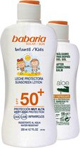 Babaria Sun Kids Sunscreen Lotion Water Resistant Spf50 200ml Set 2 Pieces
