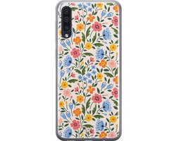 Hoesje geschikt voor Samsung Galaxy A50 - Romantische bloemen - Soft Case - TPU - Bloemen - Multi - Mooie Telefoonhoesjes