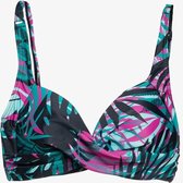 Osaga dames bikinitop met bloemenprint - Blauw - Maat XL
